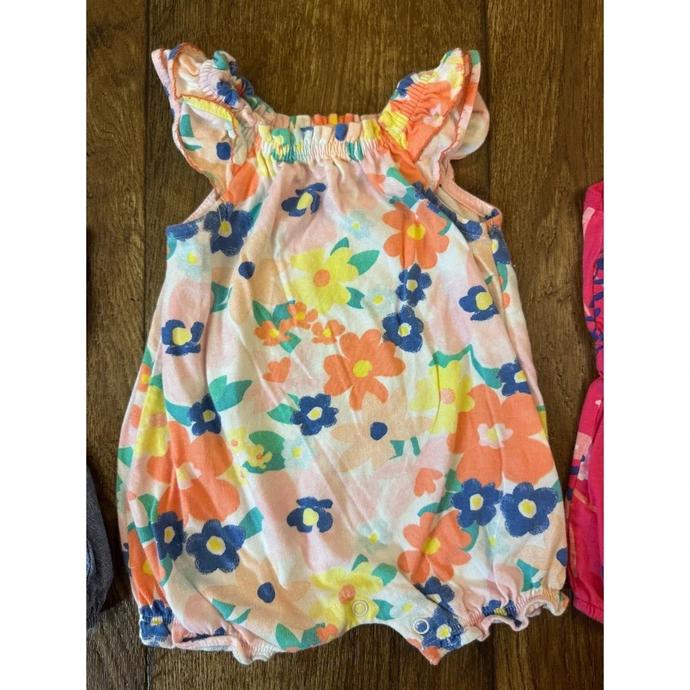 Carters Baby Girl Clothes Lot 3 Months Rompers‎ One Piece Outfits Summer Flowers